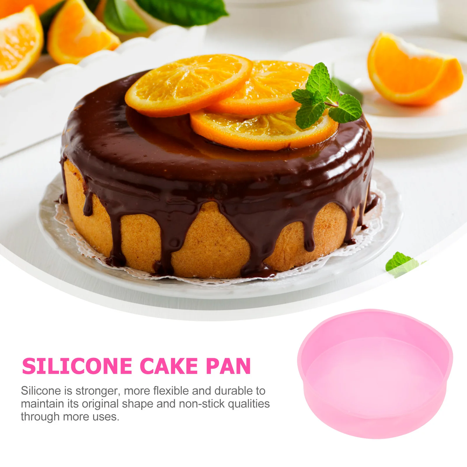 

8-дюймовая силиконовая форма для выпечки, антипригарная форма для выпечки для духовки, микроволновой печи, морозильной камеры, можно мыть в посудомоечной машине, формы для выпечки без BPA