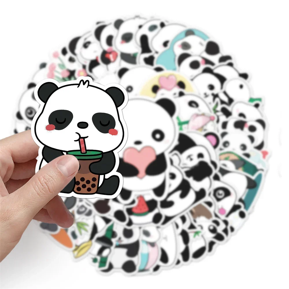 10/30/50PCS Panda Graffiti Stickers Cartoon Cute Animal iPad Stickers DIY Skateboard Guitar  Luggage Graffiti Stickers Wholesale