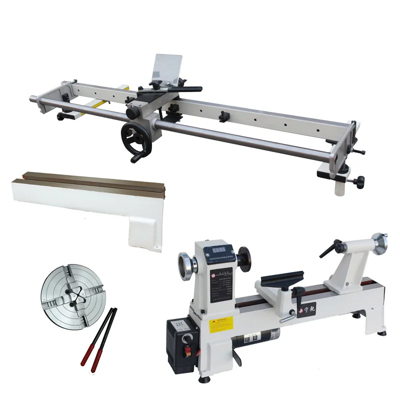 With 6-inch Chuck and 6-piece Turning Tool  Extended Rail Woodworking Lathe