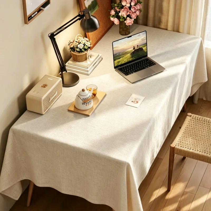 Cotton Linen Tablecloth Washable Rectangle Dining Table Cloth Wedding Decor Dustproof Table Cover Living Room Coffee Tablecloths