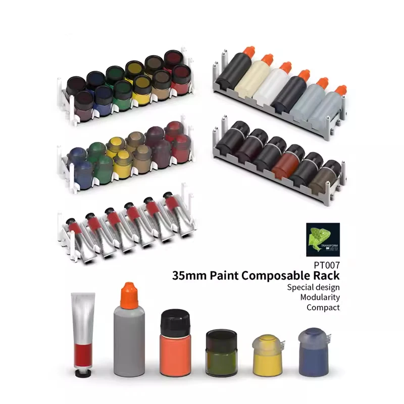 PT007 Craft Acrylic Paint Composable Rack Holder Storage Organizer Stand Sewing Box Case For 35mm Paint Bottle Tamiya Mr Hobby view 4