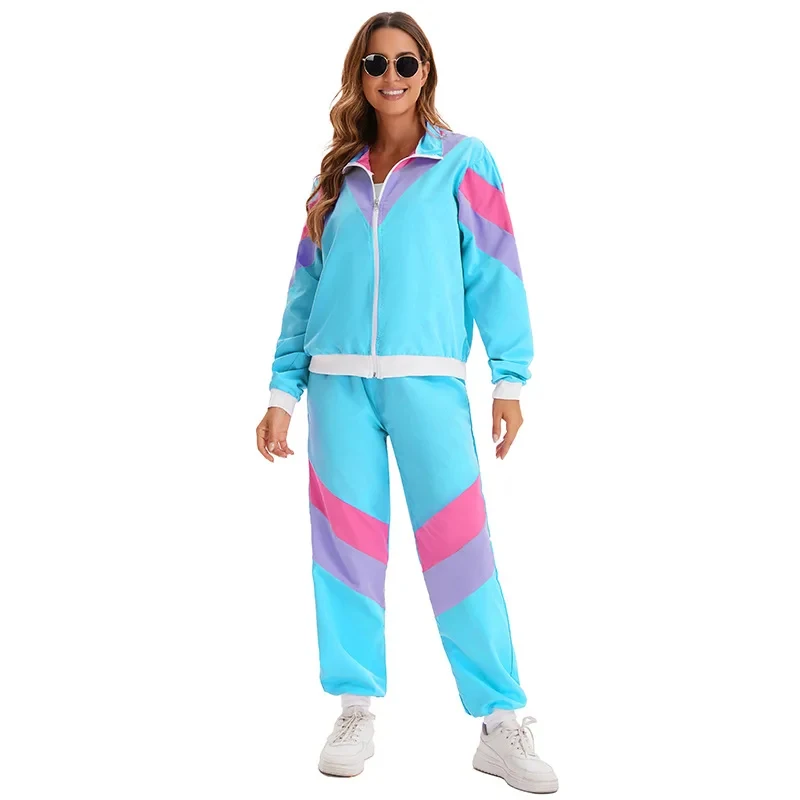 

☆SunlCos 's 's 80s 90s Suit Party Accessories Disco Jacket Trousers Outfit Women's Men's Costume Tracksuit for ☆