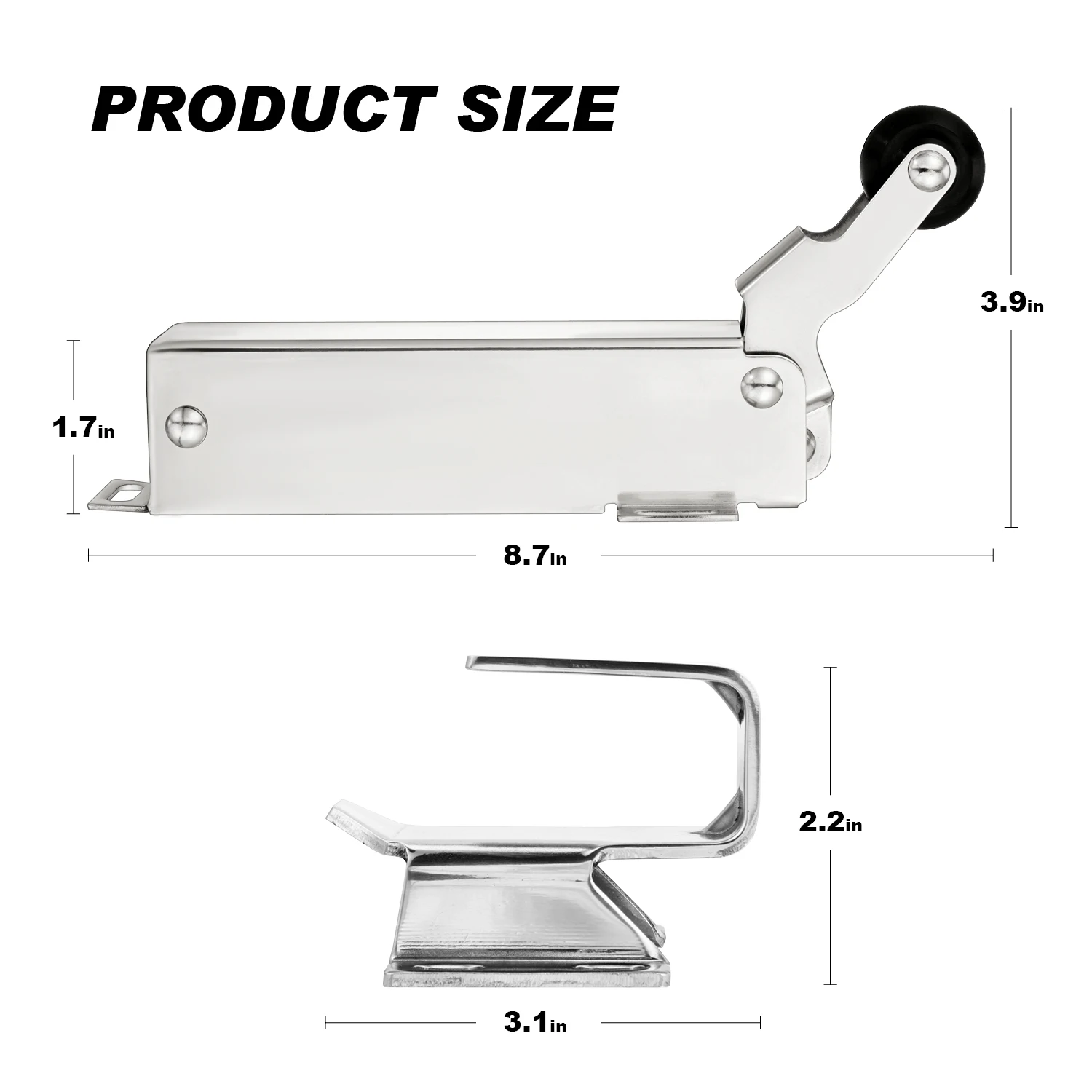 1094 Hydraulic Door Closer, Provide Self-Closing, Adjustable Wide Hook and Quiet Rubber Wheels, Flush to Freezer Door 3/4 Inch