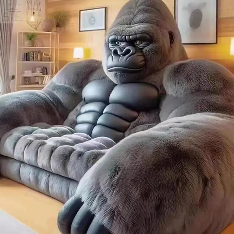 Nordic Designer Gorilla Sofa Chair Artistic Novelty Black Gorilla Accent Couch for Living Room & Statement Home Decor furniture
