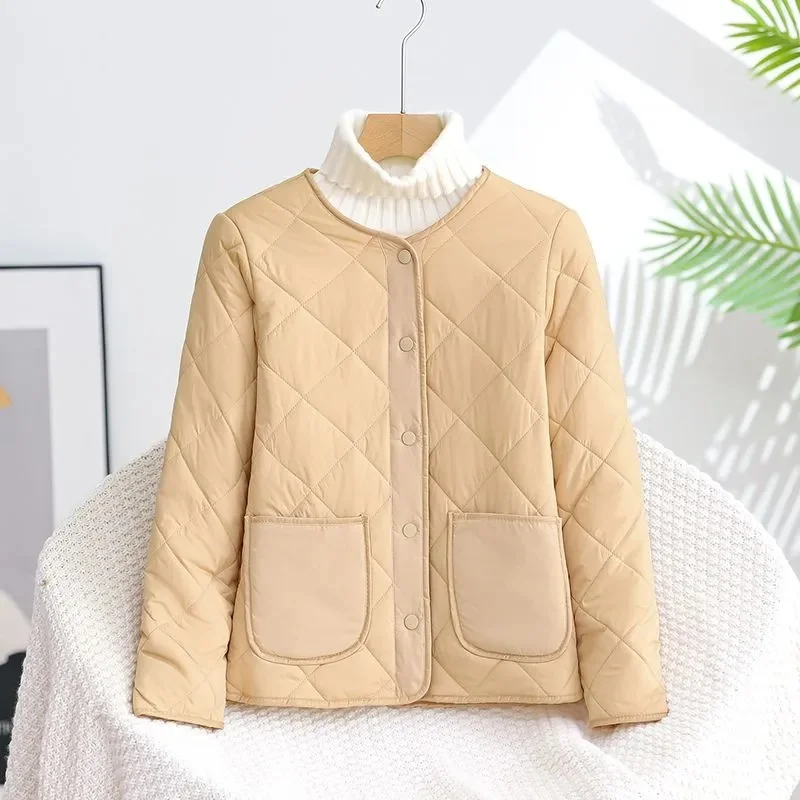 2024 New Autumn Winter Women Short Cropped Down Cotton Jacket Women Puffy Parkas Thin light Liner Warm Coat Female Casual Outwea