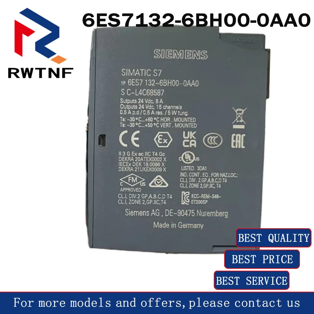 

Brand New Genuine 6ES7132-6BH00-0AA0 SIEMENS ET 200SP Digital Output Module,100% original warehouse stock