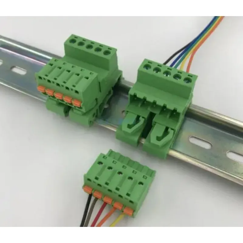 

10sets Solder-free butt joint XK2EDG-UKR-5.08MM rail type rail terminal block 2P-24P socket plug