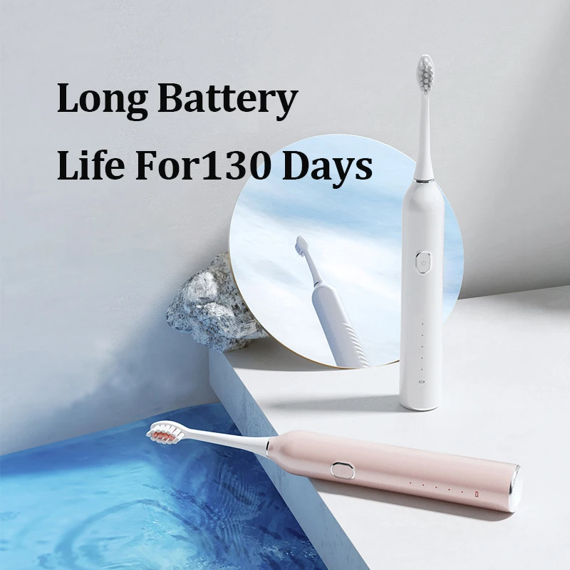فرشاة أسنان كهربائية بالموجات الصوتية الكبار طالب عنبر زوجين التخلي عن بطارية الإرتفاع المغناطيسي الحياة 120 أيام USB الشحن