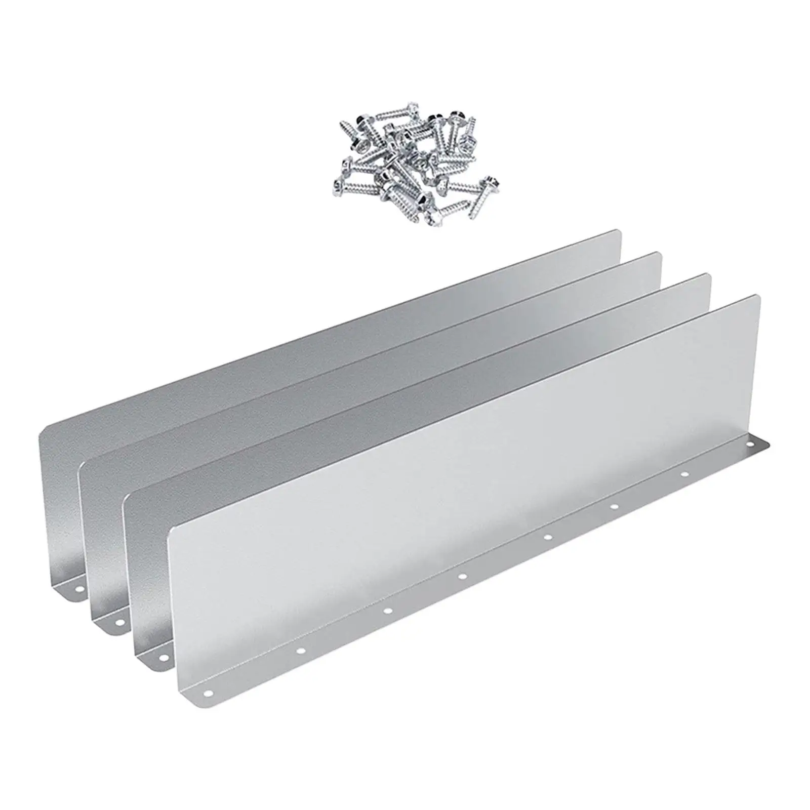 4x Aluminum with 32 Screws Straight Rain Diverter Roofing Gutter Guards