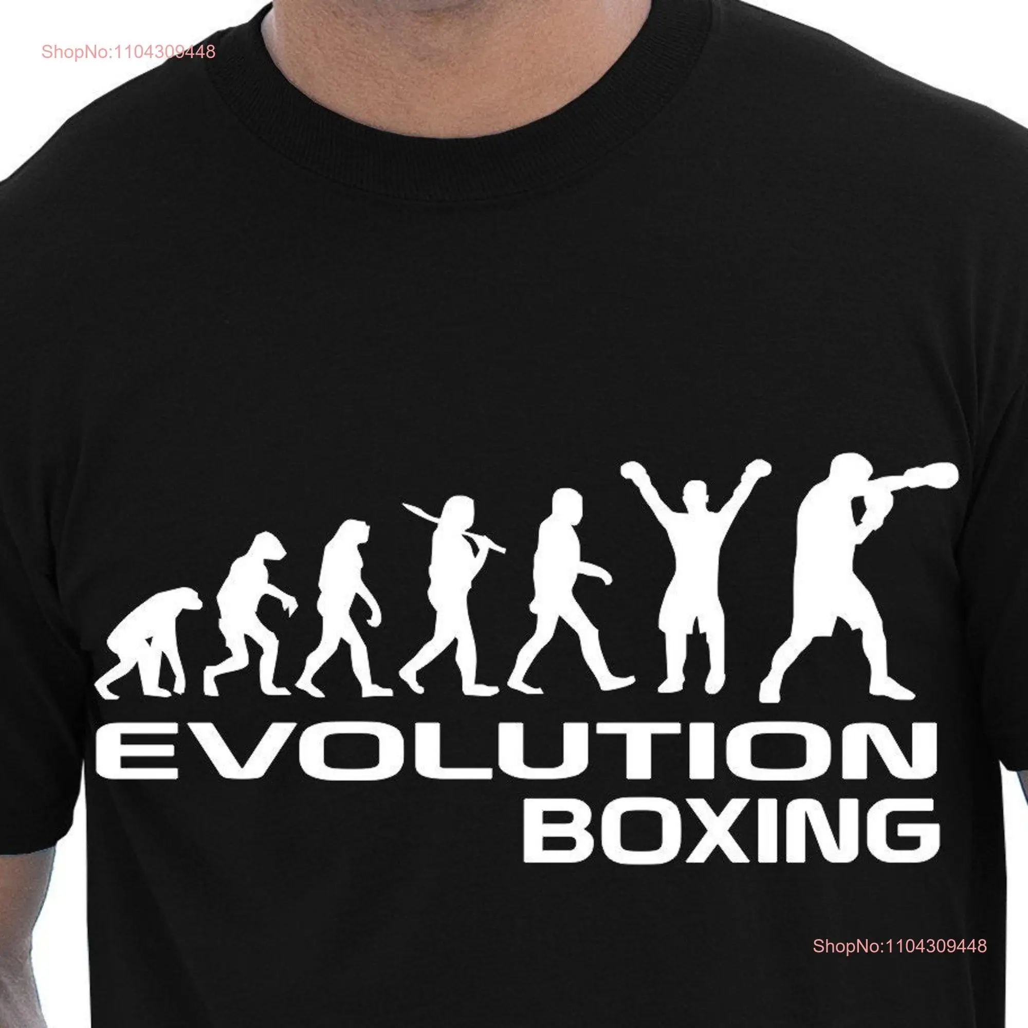 Print4u Evolution Of Boxing Fathers Day Birthday Novelty Funny T Shirt long or short sleeves