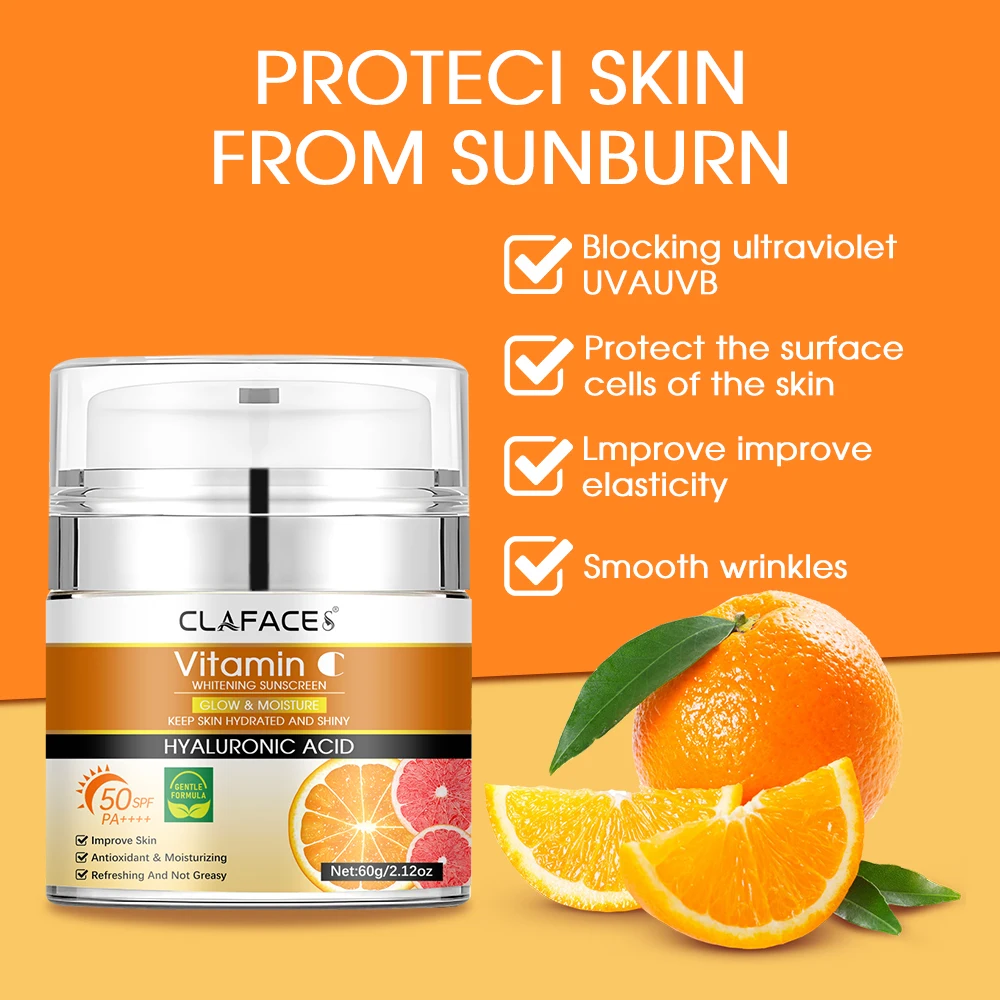 Crema de protección solar VC vitamina C SPF50 + Protector blanqueador corporal loción Solar Protector Facial Original crema de protección solar