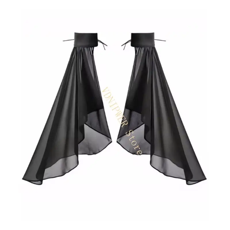 Tay áo voan trắng cho váy cưới phụ kiện cô dâu mềm dễ mặc d08e