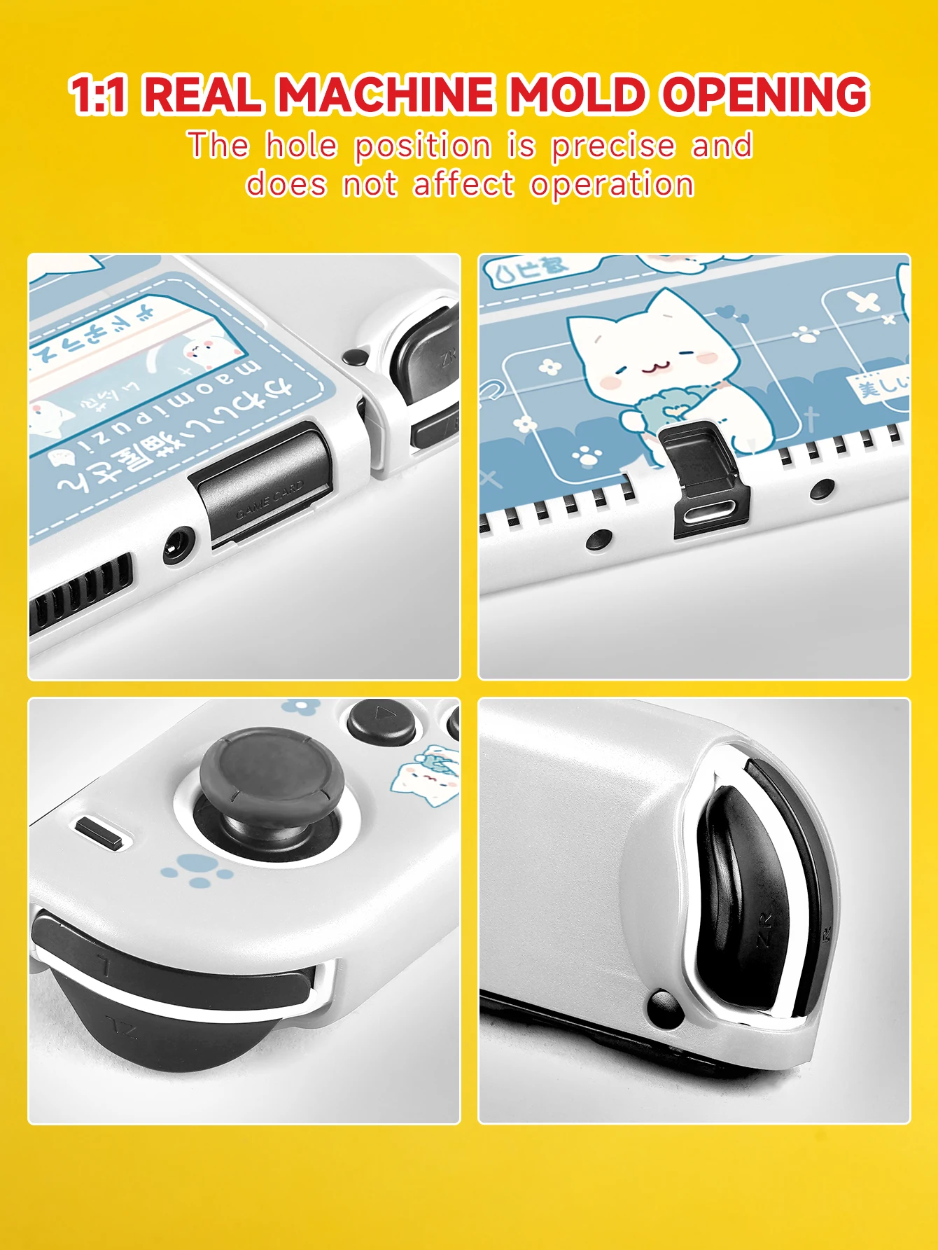 Protector Case for Switch OLED/Switch NS Game Accessories,Handheld Separable Shell for NS Joycon, Switch Oled Cover  Cute Cat