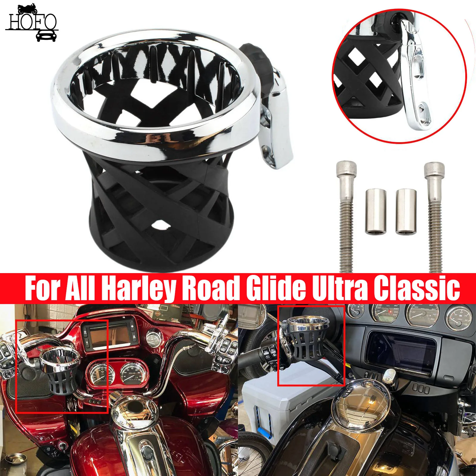 Motorcycle Cup Holder Motocross Bicycle Bottle Holder Motorbike Drink Cup Bracket Mounte For All Harley Road Glide Ultra Classic