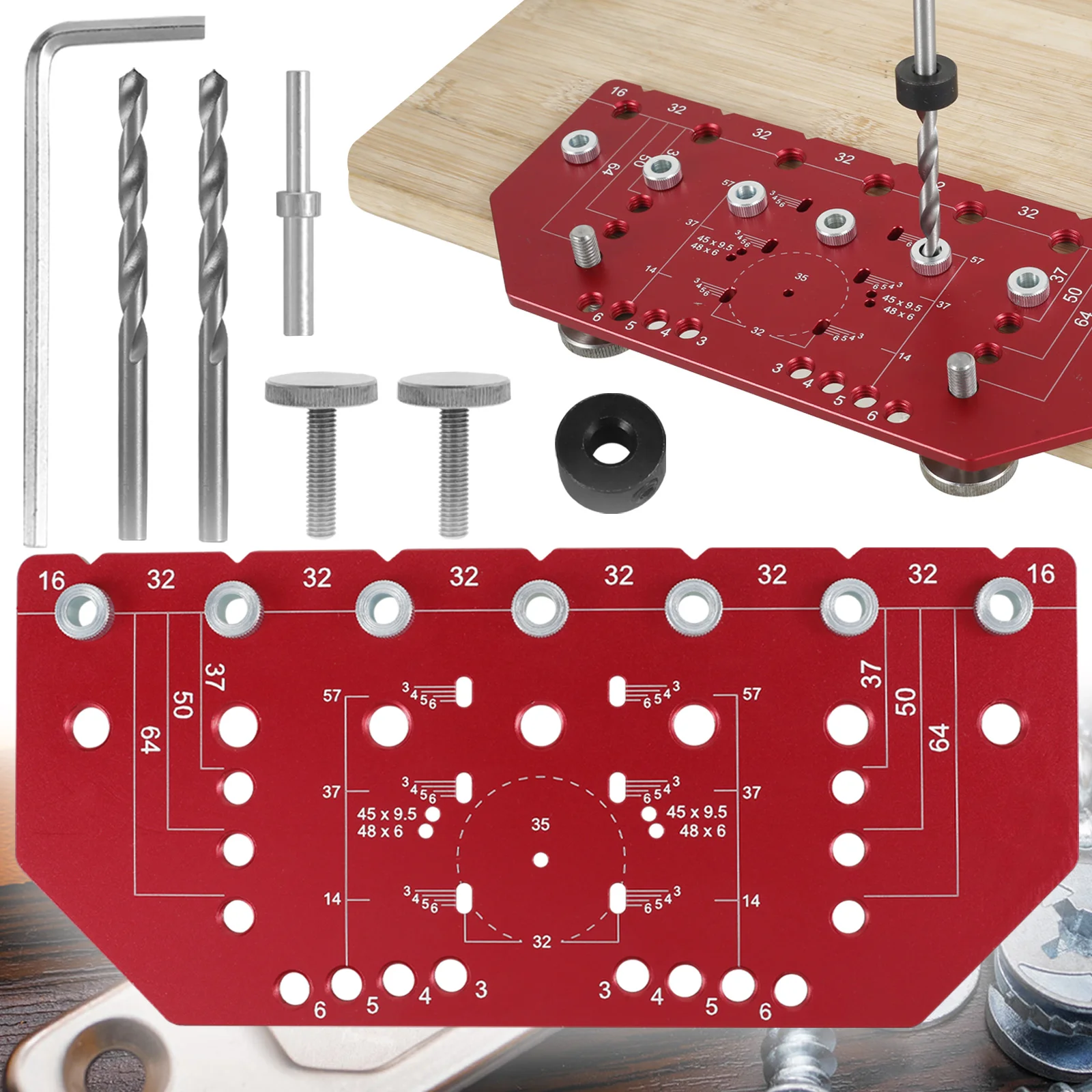 Hinge Jig Position Tool 135mm Precise Door Cabine Woodworking Hole Drilling Guide Locator Sets Multifunction Formwork Saw Cutter