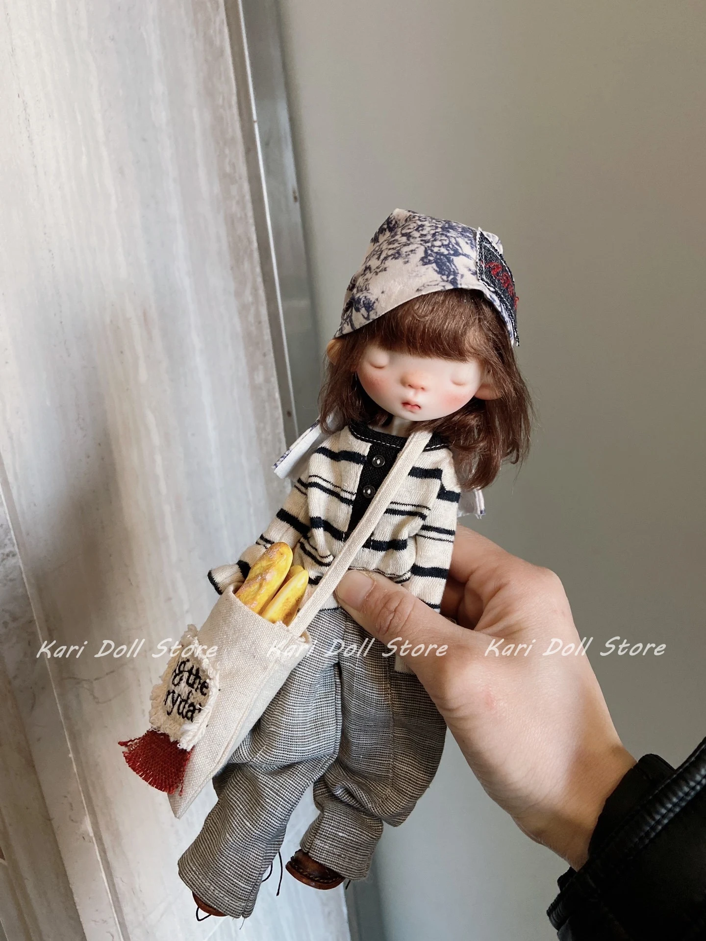 

Kari Doll Clothes and skirts 2025 Relaxed holiday-style striped, long-sleeved plain trouser set for Landazz Landoudou Doll