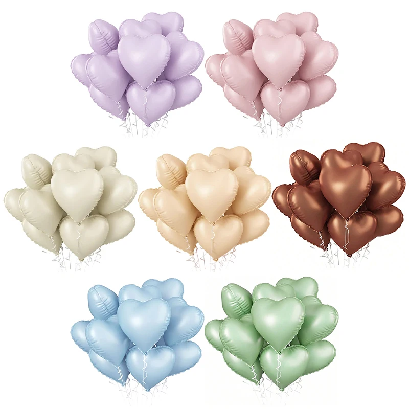 10/20/30/50pcs 18inch Love Heart Foil Balloons Couple Romantic Proposal Ballon Wedding Valentine's Day Birthday Party Decoration