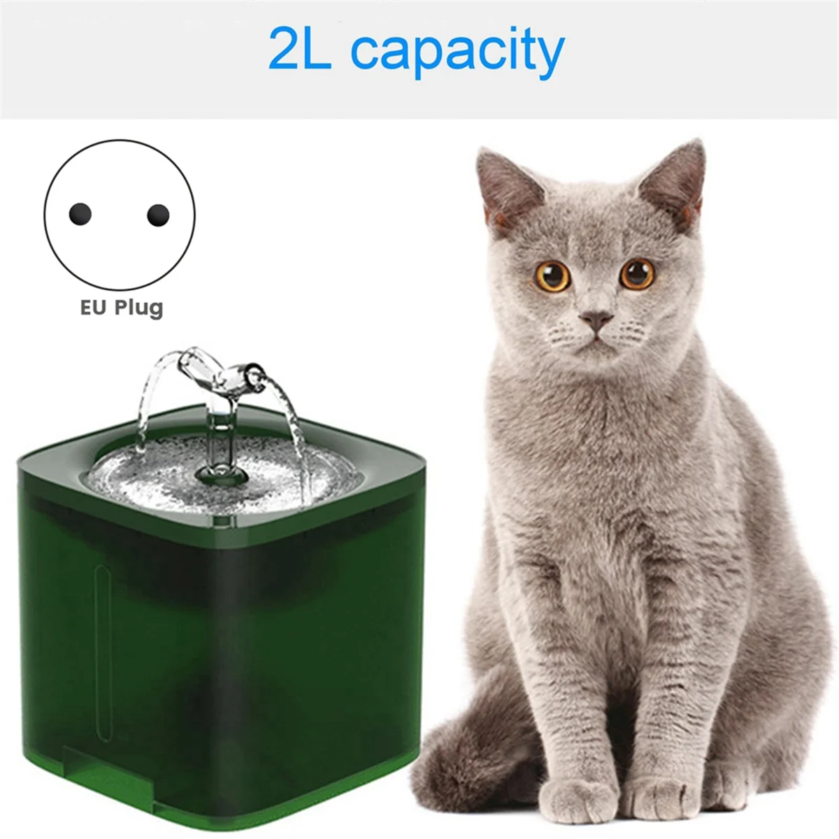 Distributeur d'eau intelligent entièrement automatique pour animaux de compagnie, fontaine à boire silencieuse pour chats, prise UE