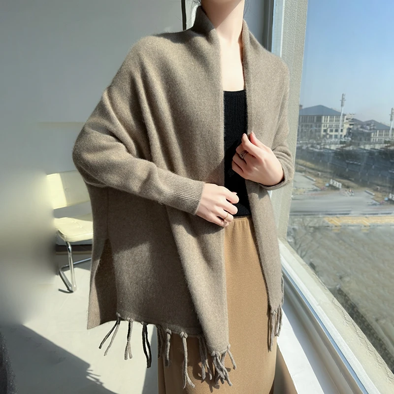 2025-nouveau-100-laine-femmes-decontracte-tricot-peluche-frange-epaule-version-veste-ample-hauts-manteau