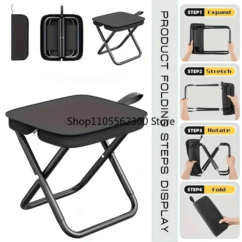 Portable Folding Stool Lightweight Camping Chair Foldable Seat for Fishing Hiking Travel Outdoor & Indoor Use