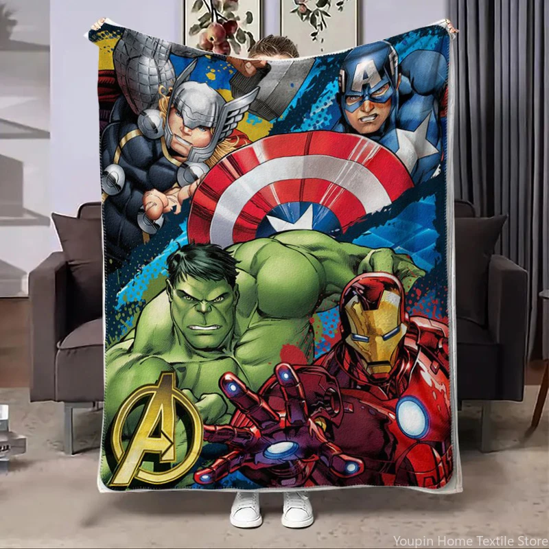 

Disney Marvel-Avengers Flannel Fluffy Fleece Throw Blanket for Home Bedroom Bed Sofa Lunch Break Picnic Blankets Children's Gift