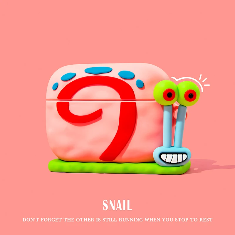 หูฟังสำหรับ AirPods Pro การ์ตูนน่ารักตลกหอยทากซิลิโคนเคสหูฟังสำหรับ AirPods 1 2 3ชุดหูฟังป้องกันฝาครอบ