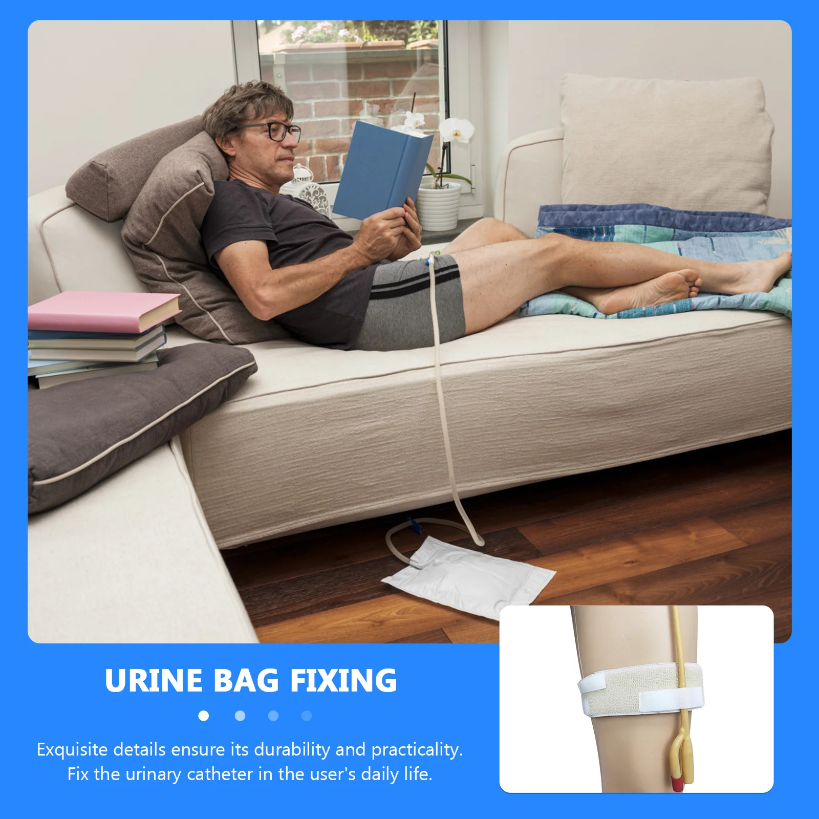 

2 шт. регулируемый ремень для катетера, фиксирующая лента для мочевого дренажа, легкая, прочная, универсальная, медицинская лента для ног, бежевая больница