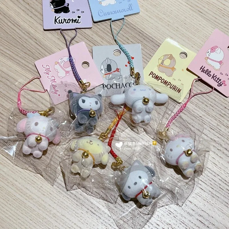 

Hello Kitty Keychain Cute Anime Women Products KT My Melody Kuromi Cinnamoroll Pochacco Backpack Decoration Girl Gift Wholesale