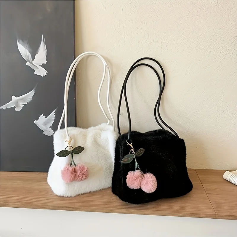 

Girl's New Plush Shoulder Bag, Faux Armpit Bag, Fashion Versatile Cute Messenger Bag
