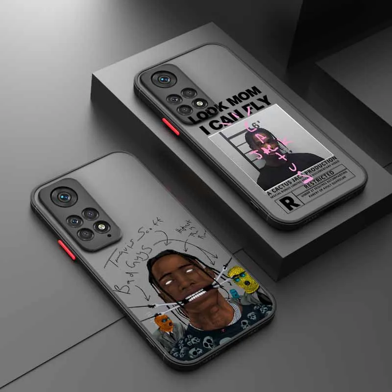 

Luxury Travis Scott For Xiaomi Redmi Note 14 13 12S 12 Turbo 11T 11E 11S 10S 10 Pro Plus Max Frosted Phone Case