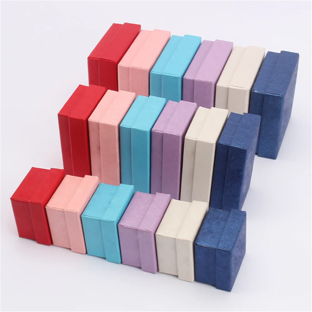 Paper Jewelry Packaging Box Rings Necklaces Storage Organizer Bracelets Earrings Display Holder Wedding Gifts Wholesale Colorful