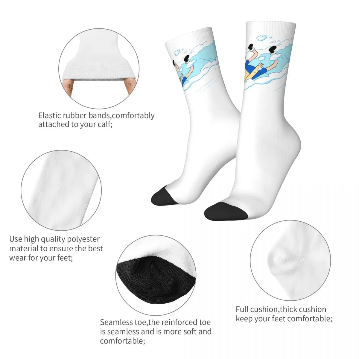 Jake Finn The Human Stockings Popular Anime Pattern Gothic Socks  Anti Slip Socks Unisex Men Outdoor Sports High Quality Socks