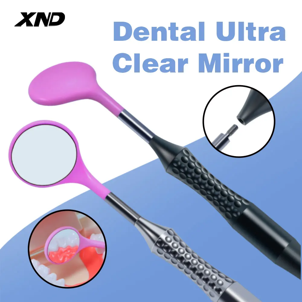 XND Dental Anti-fog Mouth Mirror Surface Exam Mirrors Metal Handle Reflectors Autoclavable Replaceable 12PCS Ultra-clear Mirrors