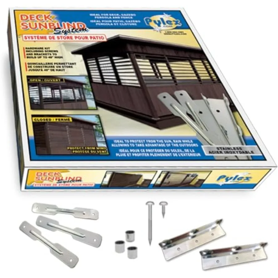 

Deck Sunblind System 11070, Louvers Bracket Shutter Hardware Kit, Up to 11 Boards 48'' - Stainless Steel Brackets