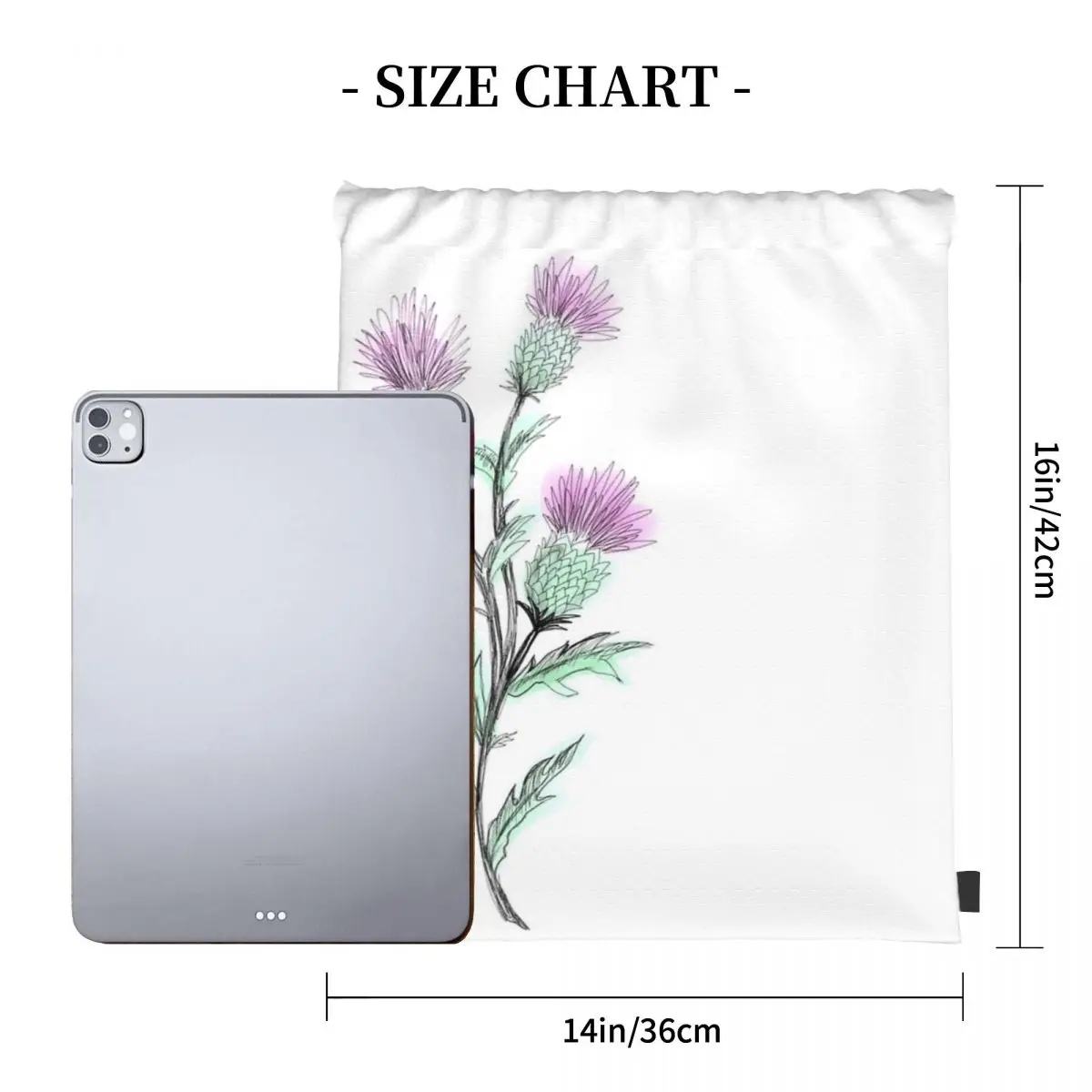 Watercolor Thistle Backpacks Multi-function Portable Drawstring Bags Sports Bag Book Bags For Man Woman School