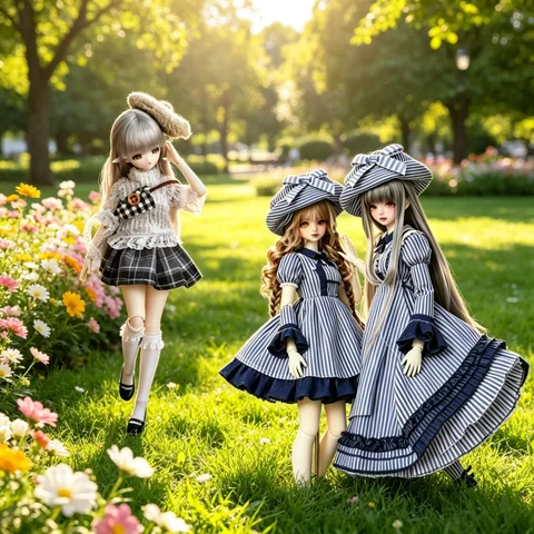 Платье для куклы Blythe в полоску