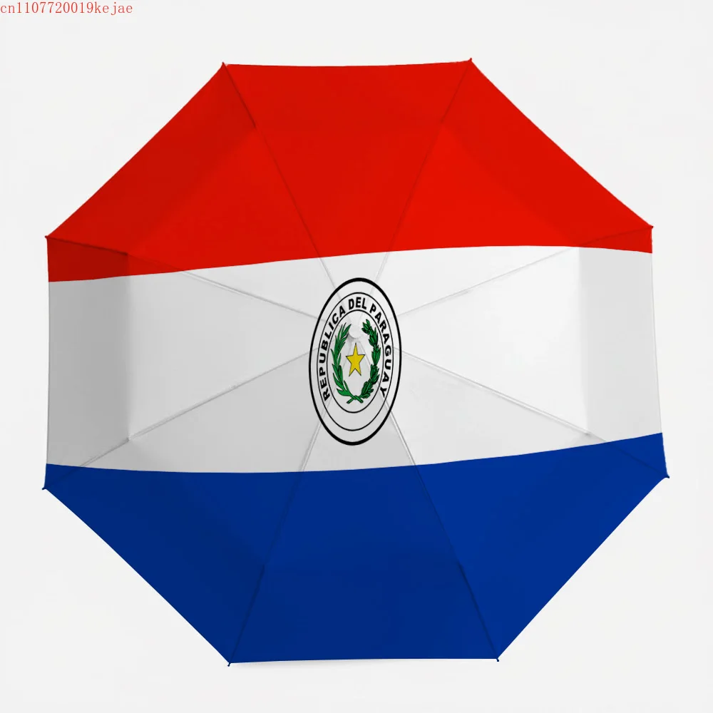 

Винтажный зонт с флагом Парагвая и гербом, патриотический дизайн, водонепроницаемый, ветрозащитный, автоматическое открытие и закрытие, складной.