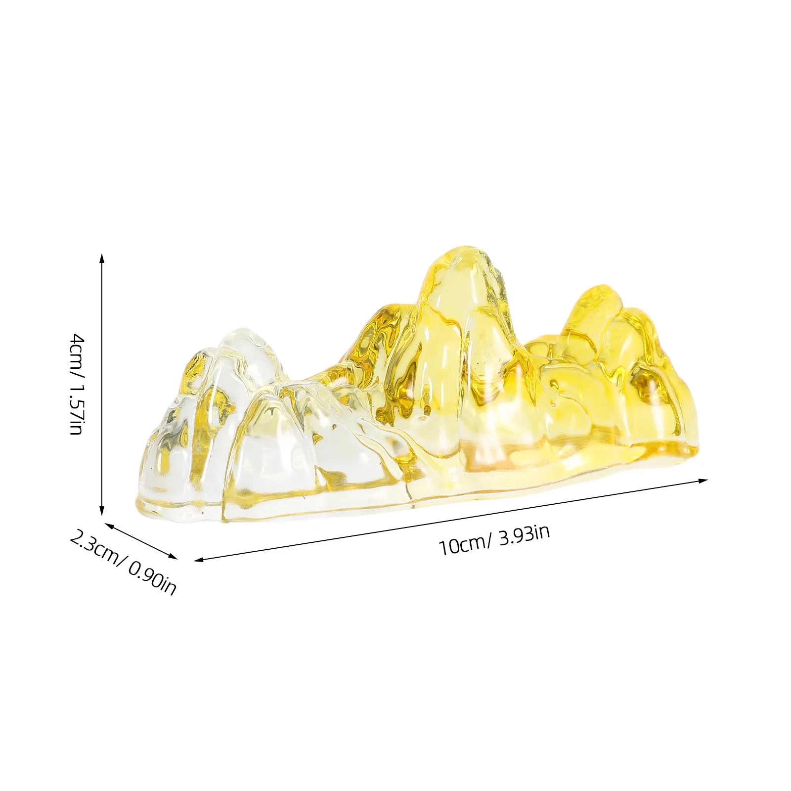 Crystal Glass Calligraphy Brush Holder Mountain Shape Brush Rest Stand Decorative Paperweight for Chinese Calligraphy and