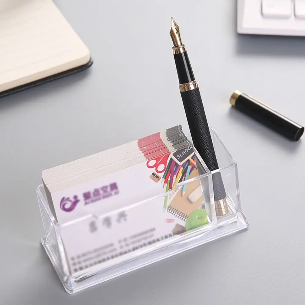 Acrylic Desktop Shelf Box High Quality Creative Location Card Organizer Display Stand Transparent Business Card Case Office