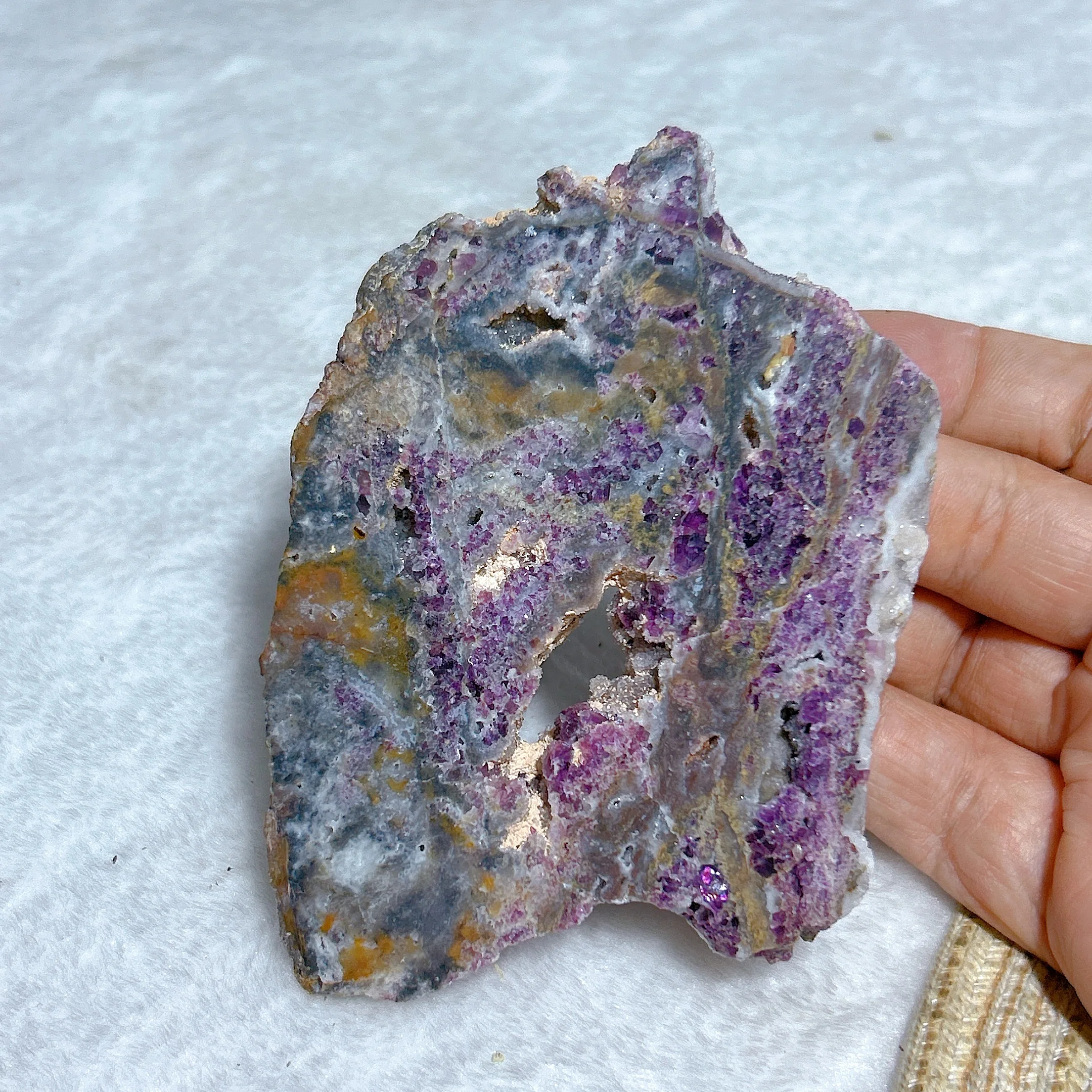 Natural Crystal Purple Sphalerite Druzy Slab Cute Polished High Quality Healing Gemstones Mineral Energy Home Decorations Gift