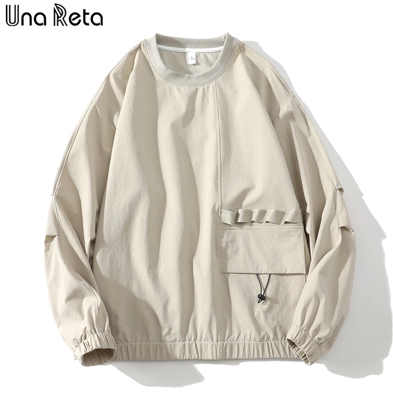 

Una Reta Solid Sweatshirt 2024 Spring Men Clothing Streetwear Hip Hop Pullover Tops Tracksuit Loose Unisex Sweatshirts