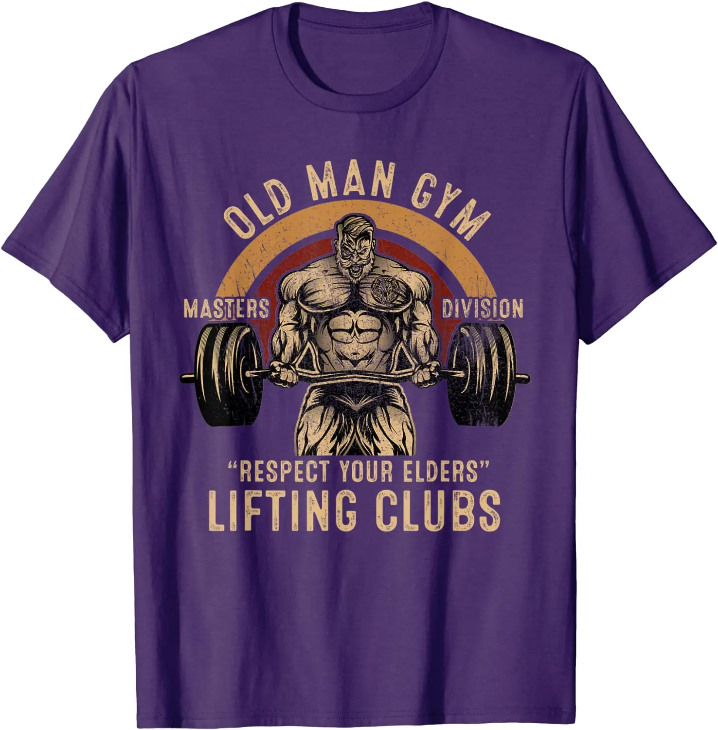 Old Man Gym Respect Your Elders Lifting Clubs Weightlifting Summer Cotton O-neck T-Shirt