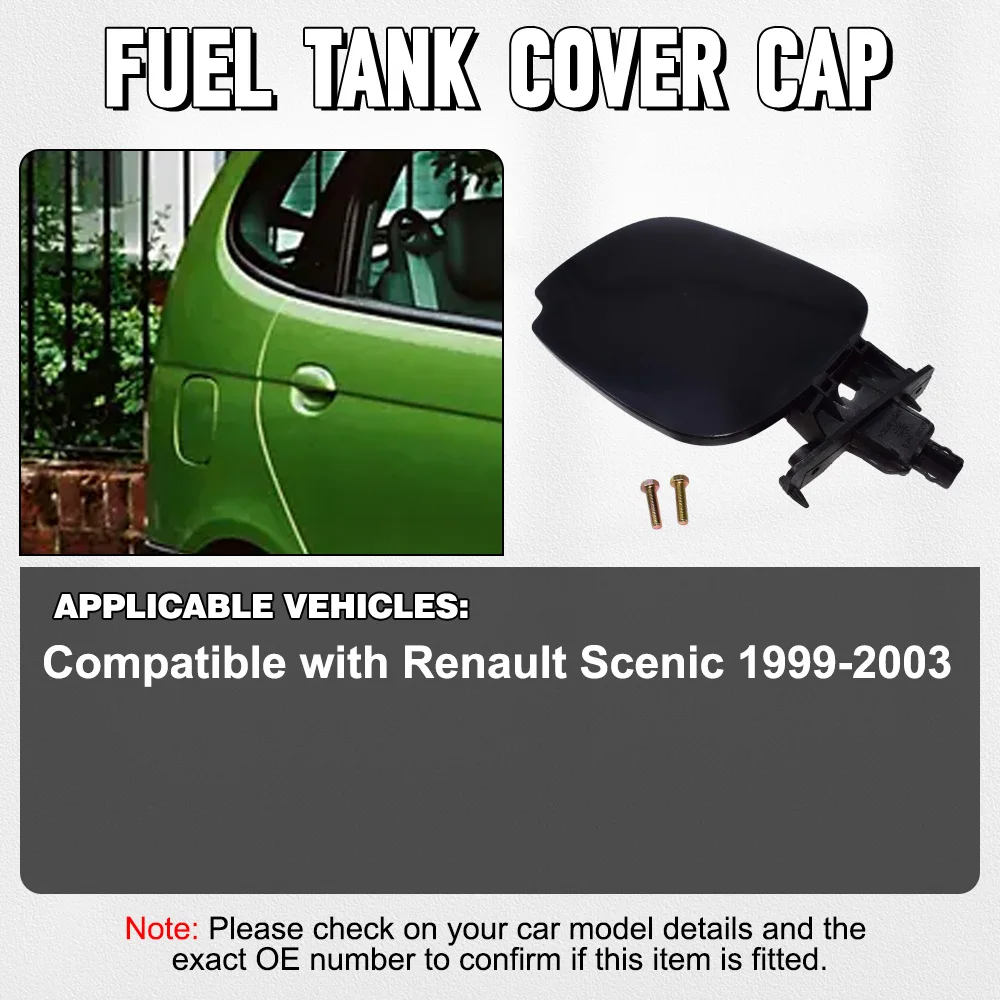 Brandstoftank Vuldop Cover Flap Scharnier Afdichting Ongeverfd Zwart voor Renault Scenic 1999 2000 2001 2002 2003 7700428371 7700838514