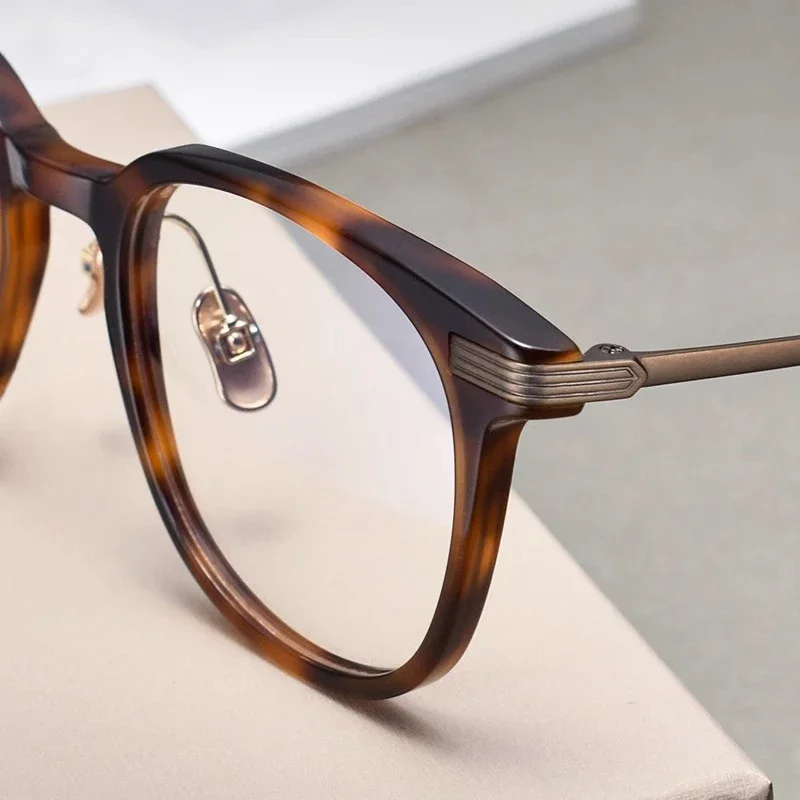 KUXA تصميم الأزياء الرجال نظارات نسائية التيتانيوم وصفة طبية العدسات التقدمية واضح قصر النظر مشهد ديمي الإطار الرجعية النظارات