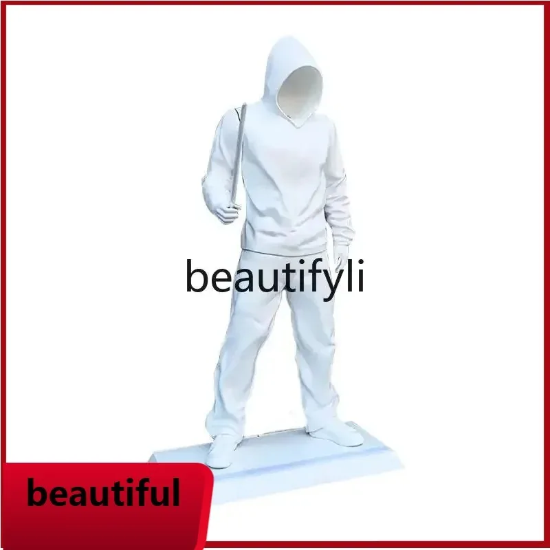 

X Sweater boy sculpture bar floor-to-ceiling fiberglass night show clothing store commercial street decoration ornament