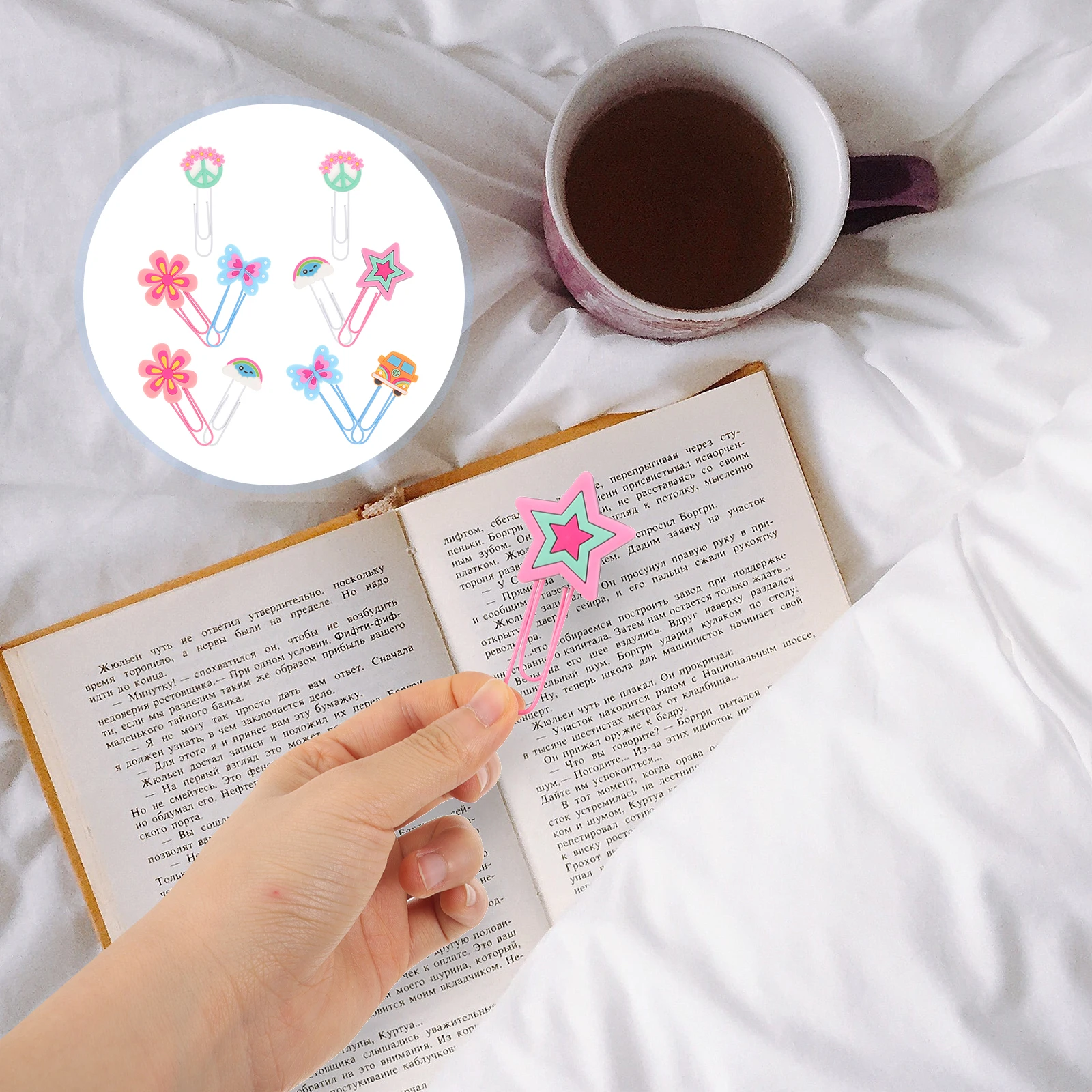 

Cartoon Bookmark Creative Shaped Paper Clips Exquisite File Clips Small Hippy Bookmarks Lovely Novelty Office School Supplies