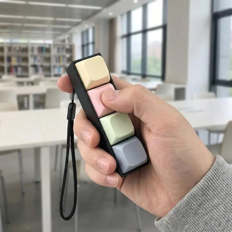 Entspannendes 2/3/4-Tasten-Finger-Tastatur-Spielzeug zur Stressreduzierung, Zeitvertreib, Keycap-Clicker-Spielzeug für Erwachsene – Detail 5