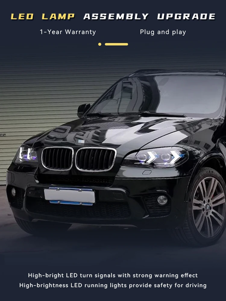 A Pair of Car Stuff Modified For BMW X5 E70 2007-2013 Front Light DRL Head Lamp LED Daylight Plug And Play Refit Tool Accessory