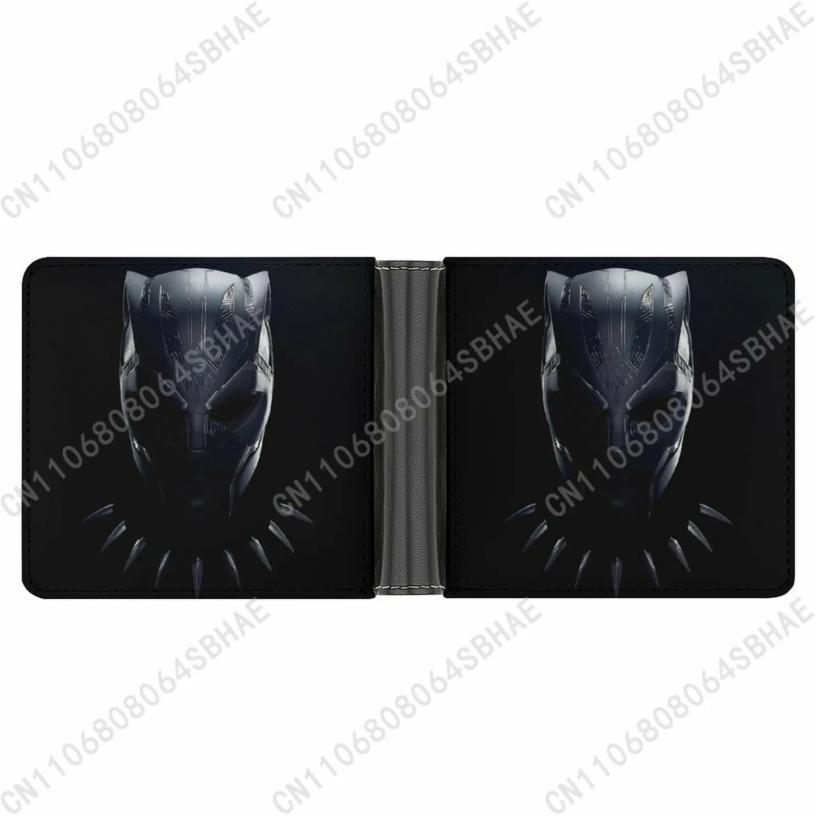 

Marvel Black Panther Trendy Leather Wallet Teenage Male Woman Personalized Slim Credit Card Holder Small Purse Daily Use Cosplay