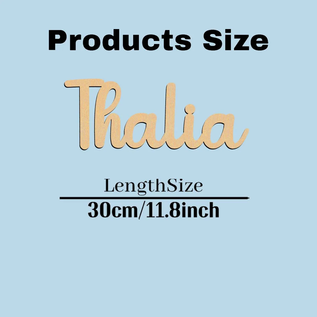 1pc Lovely Thralia example Customized Letter Laser-Cut Sign Wooden Decor Wooden Sign Vertical Orientation Door Hanging Decor